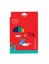 9498510,Creioane colorate triunghiulare 3mm set18 tava plastic