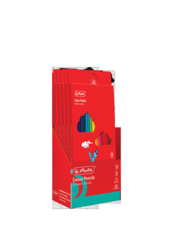 9498510,Creioane colorate triunghiulare 3mm set18 tava plastic