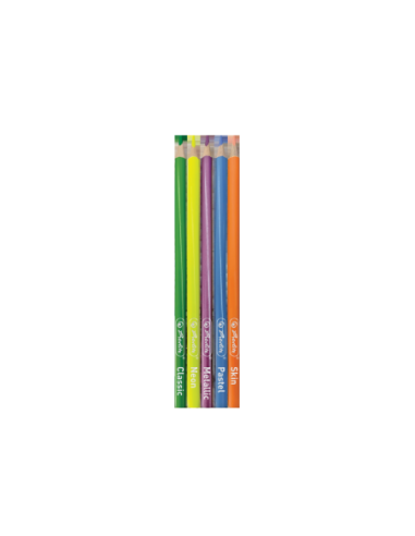 9498430,Creioane colorate triunghiulare 3mm 5x clasic/skin/neon/metalic/pastel set60
