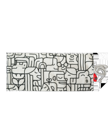 9498330,Husa roll wrap bumbac pentru creioane 36 poz culoare alb/negru