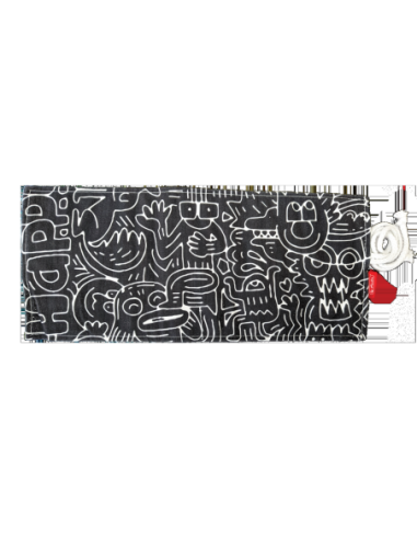 9498330,Husa roll wrap bumbac pentru creioane 36 poz culoare alb/negru