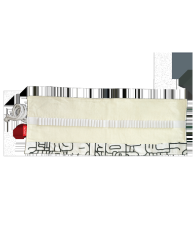 9498340,Husa roll wrap bumbac pentru creioane 48 poz culoare negru/alb