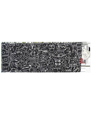 9498340,Husa roll wrap bumbac pentru creioane 48 poz culoare negru/alb