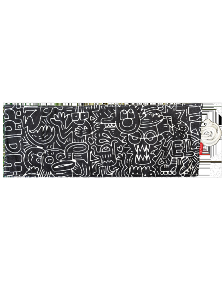 9498340,Husa roll wrap bumbac pentru creioane 48 poz culoare negru/alb