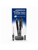 Set 12 Pixuri Pensan Star Tech, 1 mm, Negru