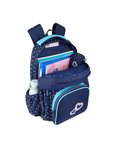 Ghiozdan scoala Oxford, 3 compartimente, 44 x 29 x 22 cm, Motiv Dots