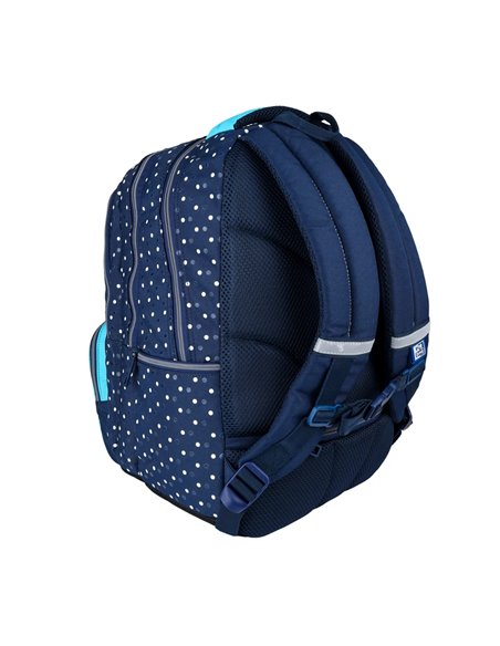 Ghiozdan scoala Oxford, 3 compartimente, 44 x 29 x 22 cm, Motiv Dots