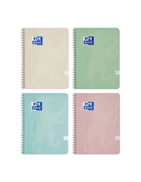Caiet oxford touch pastel a4 80f spira scribzee pefc patratele diverse culori pastel - Set 5