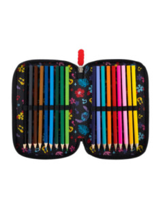 P4726,Penar echipat St.Majewski 679889, motiv Stitch, 3 fermoare, Negru 2