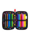 P4726,Penar echipat St.Majewski 679889, motiv Stitch, 3 fermoare, Negru