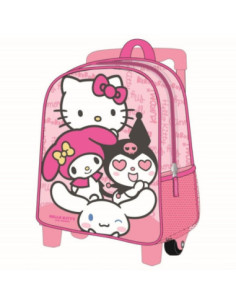 G784,Ghiozdan gradinita tip troller Cerda 630022, motiv Hello Kitty 3D, 25 cm, 1 compartiment, 25 x 30 x 12 cm