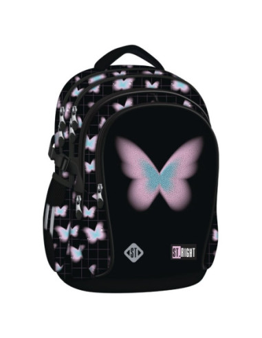 G862,Ghiozdan St.Majewski St. Right Pastel Butterfly, 43cm, 4 compartimente, BP01, 696985
