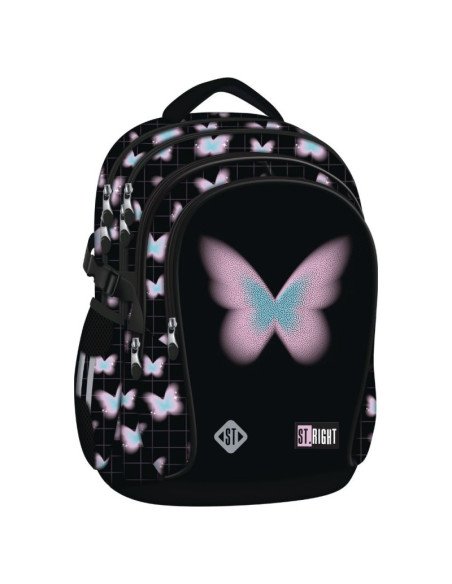 G862,Ghiozdan St.Majewski St. Right Pastel Butterfly, 43cm, 4 compartimente, BP01, 696985