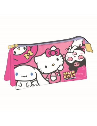 P4836,Penar neechipat Cerda Hello Kitty, 1 fermoar, 3 compartimente, 22.5x11.5x2cm, 630992