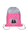 S2396,Sac incaltaminte pentru copii St.Right Sequin Cats 625909, roz cu gri, 34x43cm
