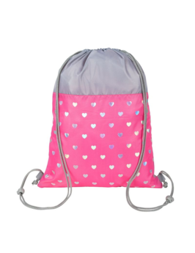 S2396,Sac incaltaminte pentru copii St.Right Sequin Cats 625909, roz cu gri, 34x43cm