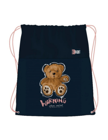 S2627,Sac incaltaminte pentru copii St.Majewski St.Right Teddy Bear, 43cm, bleumarin