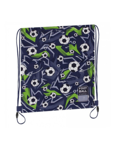 S2568,Sac incaltaminte pentru copii Starpak Fotbal, 38.5x33cm, albastru/verde, 527165