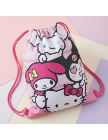 G789,Sac incaltaminte pentru copii Cerda Hello Kitty 630220, albastru cu verde, 27x33x1cm