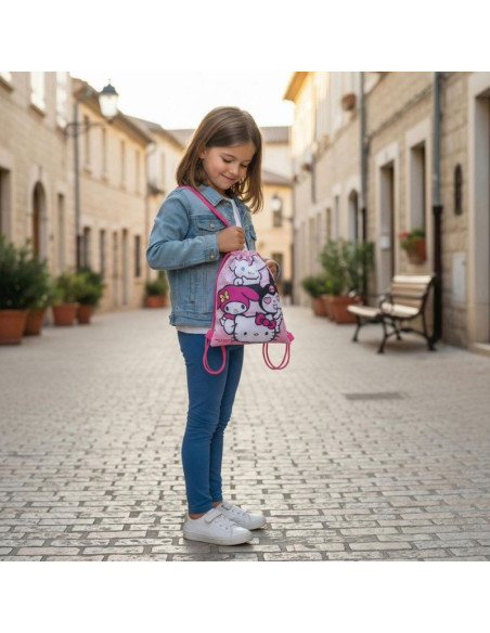 G789,Sac incaltaminte pentru copii Cerda Hello Kitty 630220, albastru cu verde, 27x33x1cm