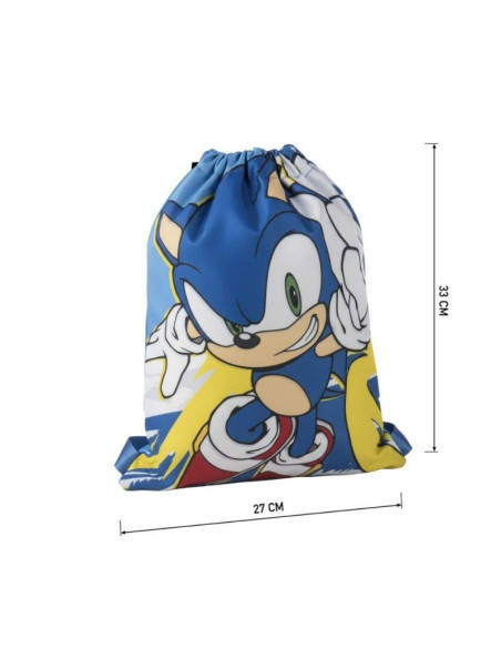 G791,Sac incaltaminte pentru copii Cerda Sonic 630145, albastru cu verde, 27x33x1cm