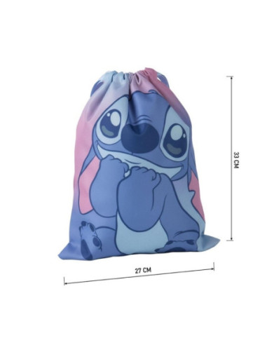G793,Sac incaltaminte pentru copii Cerda Stitch 630268, albastru cu verde, 27x33x1cm