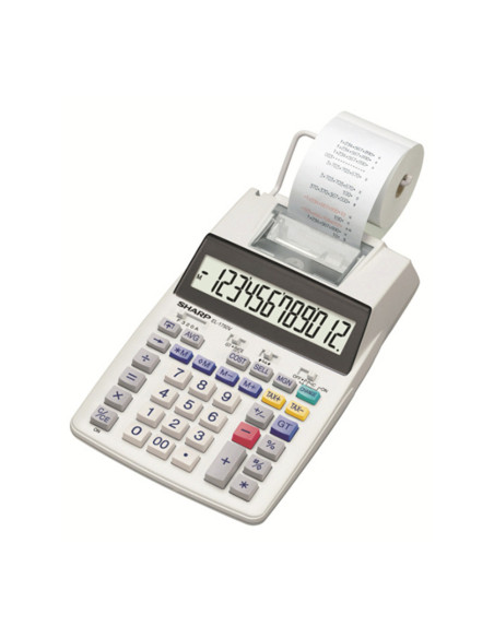 SH-EL1750V,Calculator cu banda, 12 digits, 230x150x52mm, SHARP EL-1750V - alb