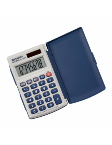 SH-EL243S,Calculator de buzunar, 8 digits, 105x64x11mm, dual power, capac plastic, SHARP EL-243S - gri