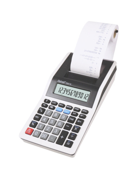 RE-PDC10,Calculator cu banda, 12 digits, 219 x 154 x 58 mm, Rebell PDC 10 - alb/negru