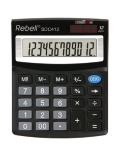 RE-SDC412,Calculator de birou, 12 digits, 125 x 100 x 27 mm, Rebell SDC 412 - negru