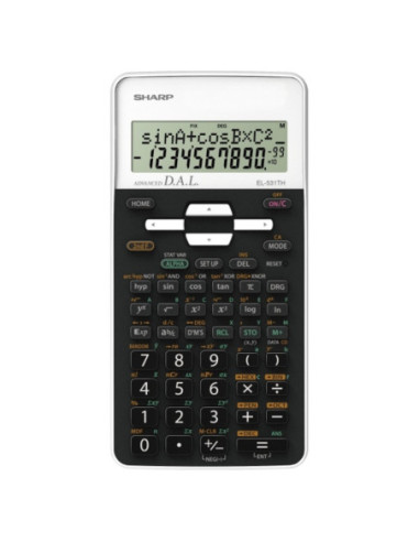 SH-EL531THBWH,Calculator stiintific, 12 digits, 273 functii, 161x80x15mm, SHARP EL-531THBWH - negru/alb
