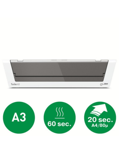 L-75200000,Laminator LEITZ iLAM Touch 2 Turbo S, A3, kit folii laminare inclus, argintiu