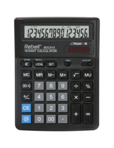 RE-BDC616,Calculator de birou, 16 digits, 193 x 143 x 38 mm, Rebell BDC 616 - negru