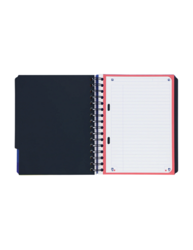 400095497,Caiet cu spirala, OXFORD School Projectbook, A5+, 4cul x 30file-90gsm, Scribzee, coperta PP-dictando