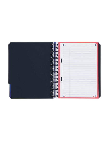 400095497,Caiet cu spirala, OXFORD School Projectbook, A5+, 4cul x 30file-90gsm, Scribzee, coperta PP-dictando