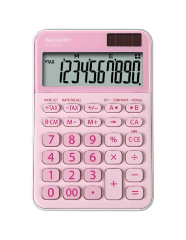 SH-ELM335BPK,Calculator de birou, 10 digits, 149x100x27mm, dual power, SHARP EL-M335BPK - roz