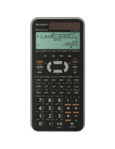 SH-ELW506TGY,Calculator stiintific, 16 digits, 640 functii, 166x80x15mm, dual power, SHARP EL-W506XSL-negru/argin