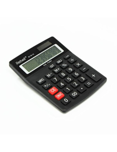 RE-8118-12,Calculator de birou, 12 digits, 137 x 104 x 23 mm, dual power, Rebell 8118-12 - negru