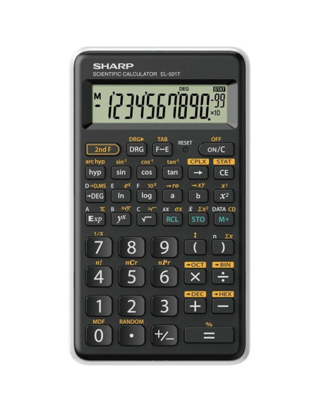 SH-EL501TBWH,Calculator stiintific, 10 digits, 131 functii, 144x75x10mm, SHARP EL-501TBWH - negru/alb