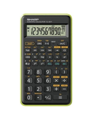 SH-EL501TBGR,Calculator stiintific, 10 digits, 131 functii, 144x75x10mm, SHARP EL-501TBGR - negru/verde