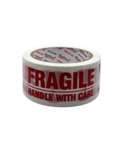 OP-60504860F,Banda adeziva pentru ambalare, 48mm x 60 m, 50 microni, Optima Fragile - alba cu imprimare rosie