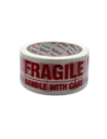 OP-60504860F,Banda adeziva pentru ambalare, 48mm x 60 m, 50 microni, Optima Fragile - alba cu imprimare rosie