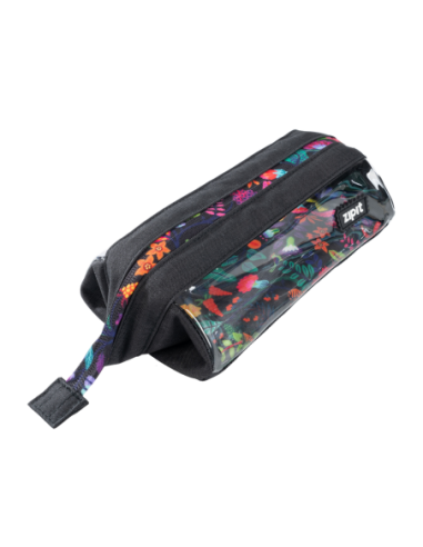 ZP-379012,Penar cu fermoar ZIPIT Lenny Clear 2 Sides - Black Floral