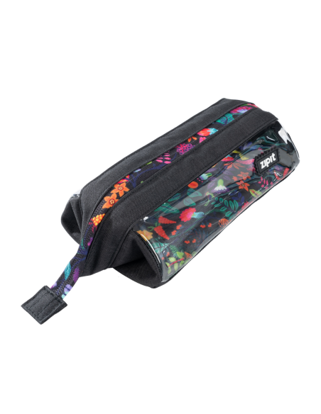 ZP-379012,Penar cu fermoar ZIPIT Lenny Clear 2 Sides - Black Floral