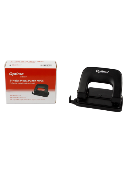 OP-650002505,Perforator metalic, 25 coli, Optima Classic MP25 - negru