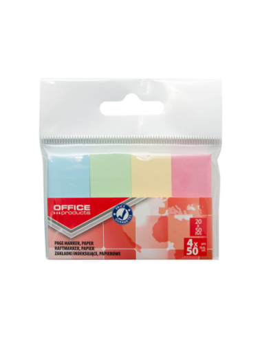 OF-14215224-99,Notes autoadeziv 50 x 20 mm, 4 x 50buc/set, Office Products - 4 culori pastel
