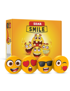 Cutie cu radiere pt creion, nu lasa reziduuri, 36buc/cutie, SILKA Smile-forma rotunda, design asorta