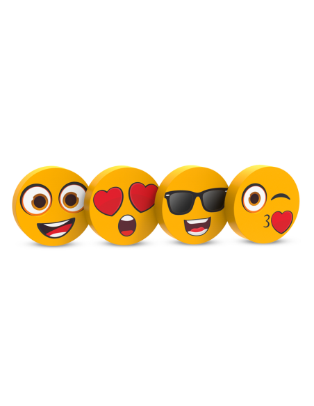 Cutie cu radiere pt creion, nu lasa reziduuri, 36buc/cutie, SILKA Smile-forma rotunda, design asorta