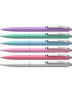 Pix SCHNEIDER K15, clema metalica, culori pastel asortate - scriere albastra