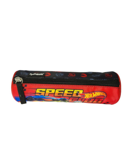 Penar neechipat St.Majewski Hot Wheels, 1 fermoar, negru cu rosu, cilindric